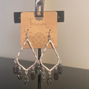 Silver and Black Dangle Earrings